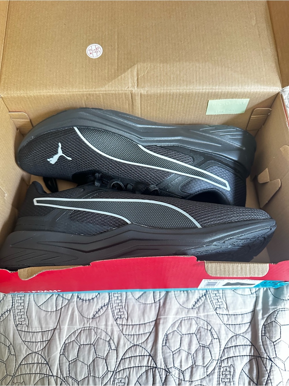 Puma Black Athletic Running Shoes with White Accents